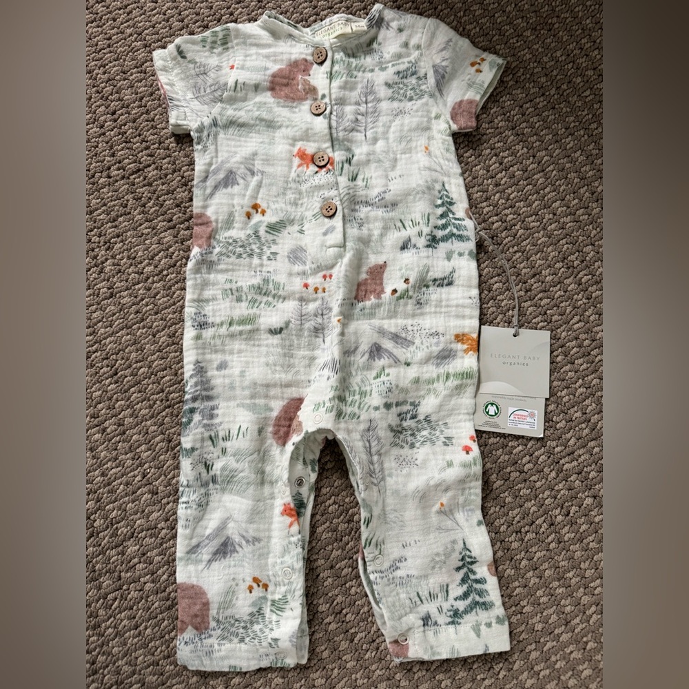 Elegant baby bear print jumpsuit